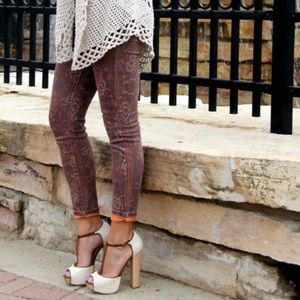 Free People Aztec Faded Skinny Jean